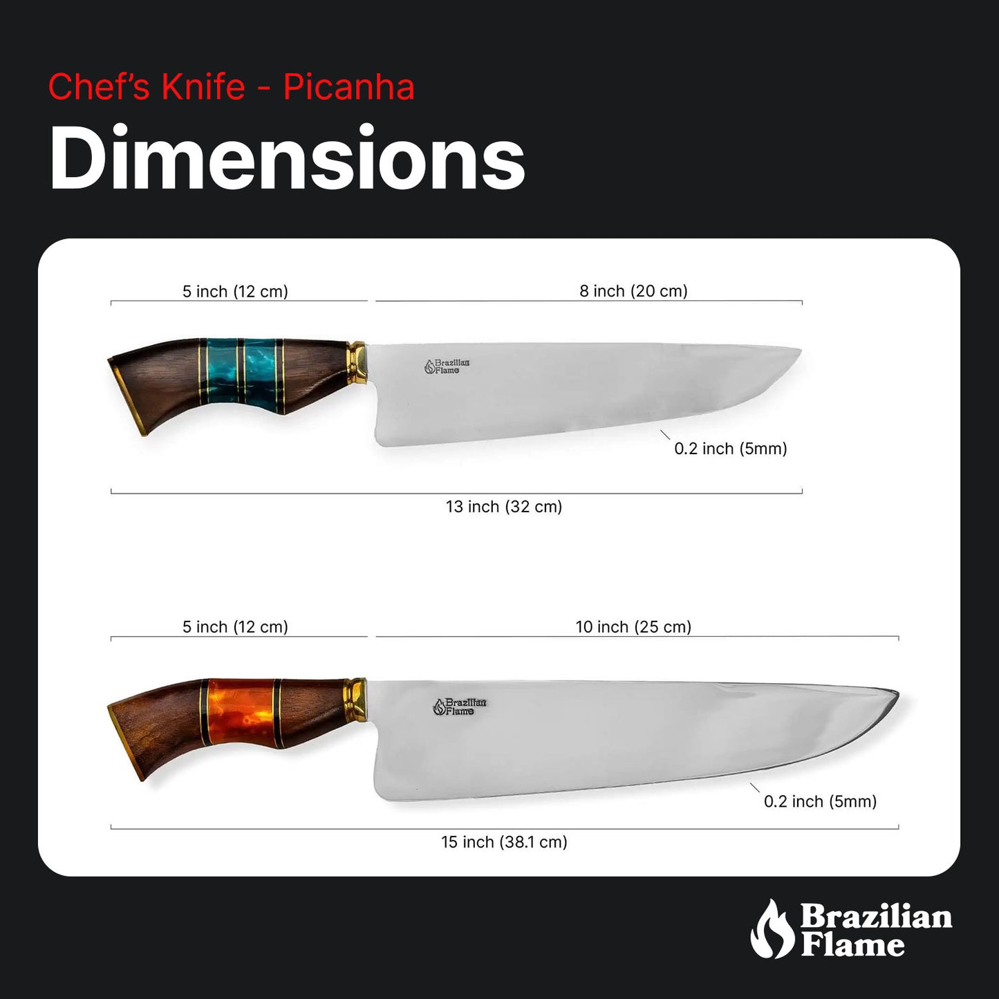 Brazilian Flame Chef's Knife - Picanha