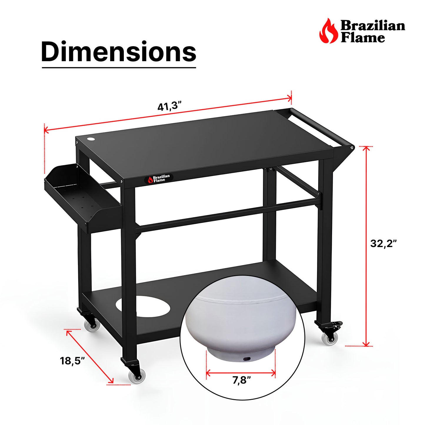 Brazilian Flame Outdoor Grill Cart