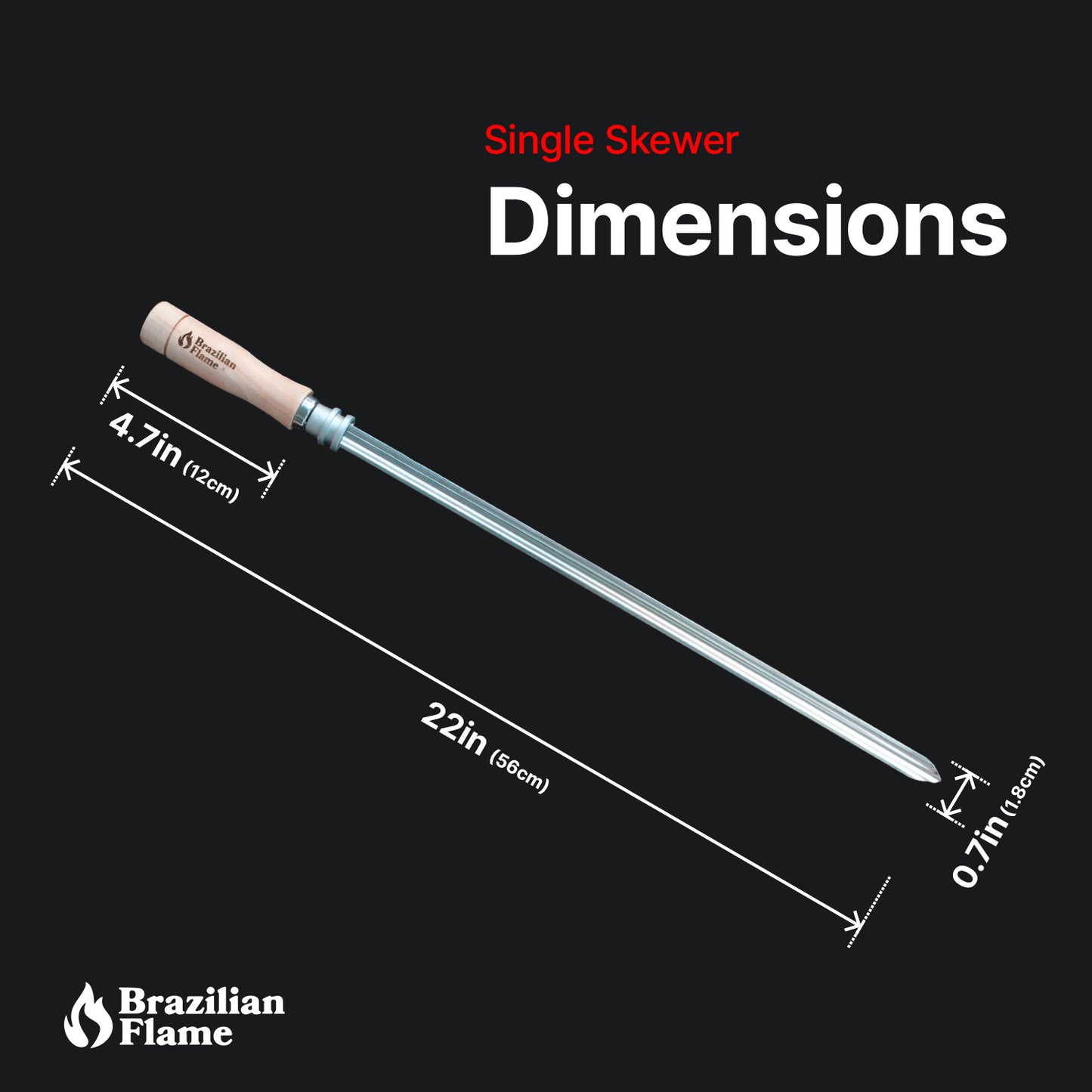 Brazilian Flame Barbecue Skewer - Single