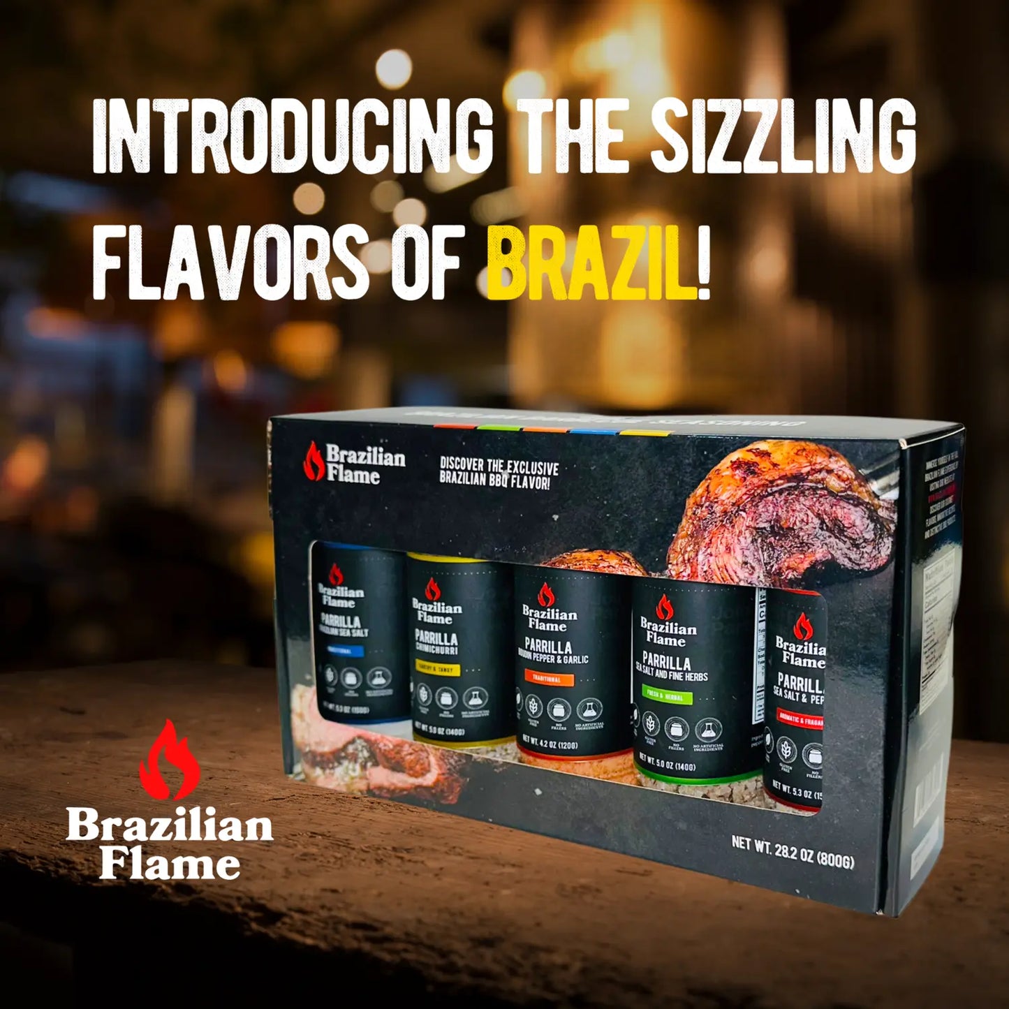 Brazilian Flame Parrilla Seasoning - Set of 5 Small Bottles