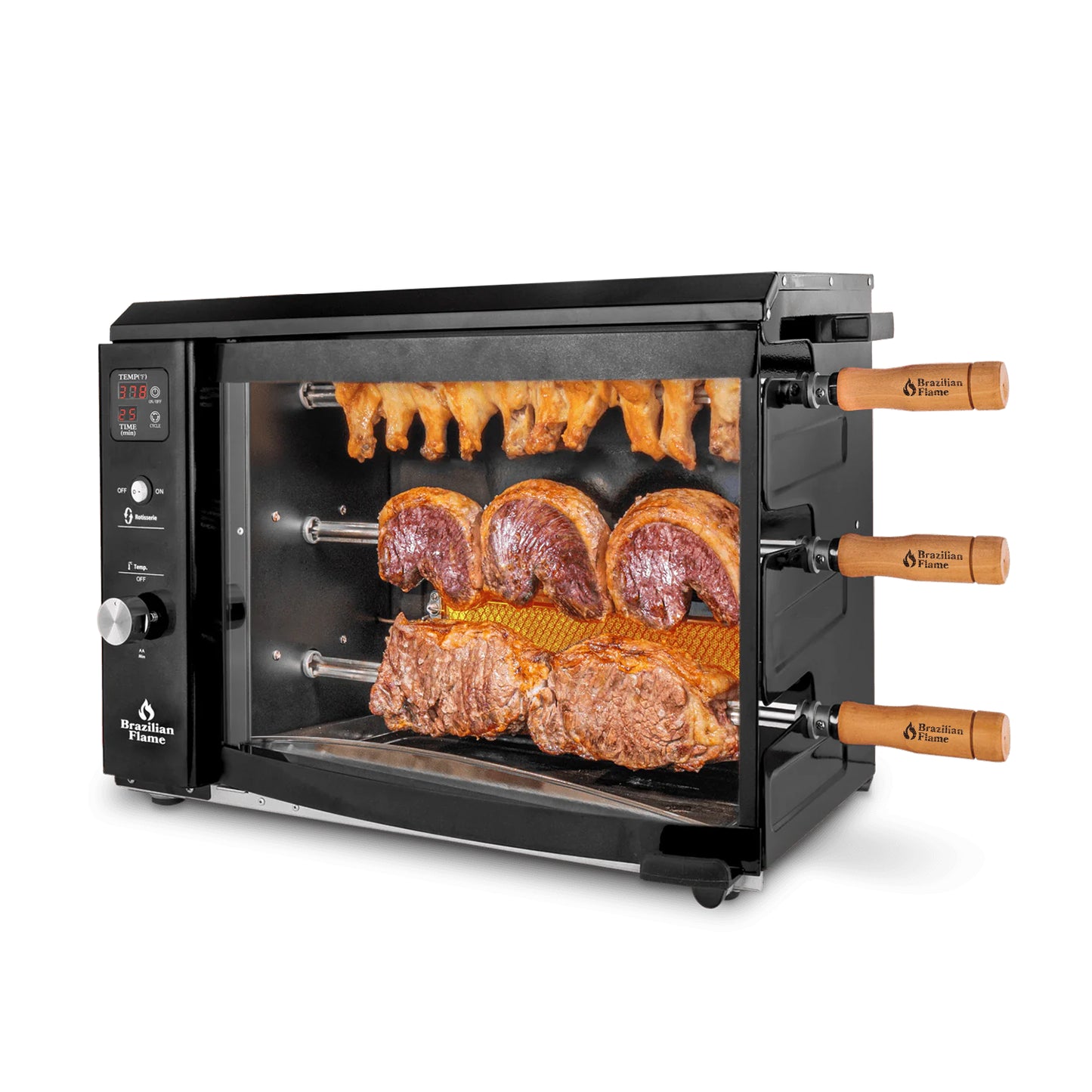 Brazilian Flame Rotisserie Gas Grill w/3-Skewers - Churrasco® Series