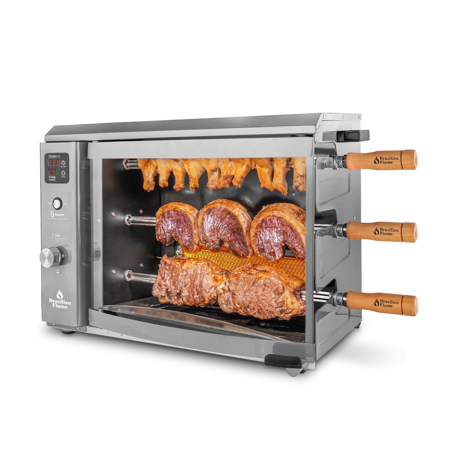 Brazilian Flame Rotisserie Gas Grill w/3-Skewers - Churrasco® Series