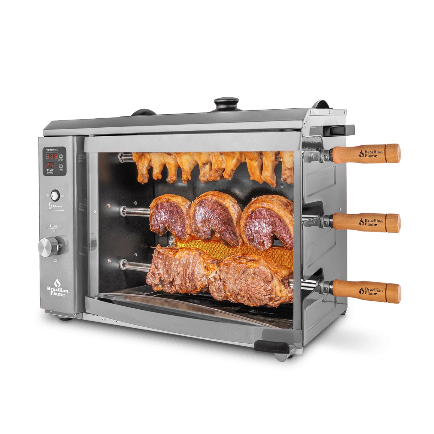 Brazilian Flame Rotisserie Gas Grill w/3-Skewers - Churrasco® Series