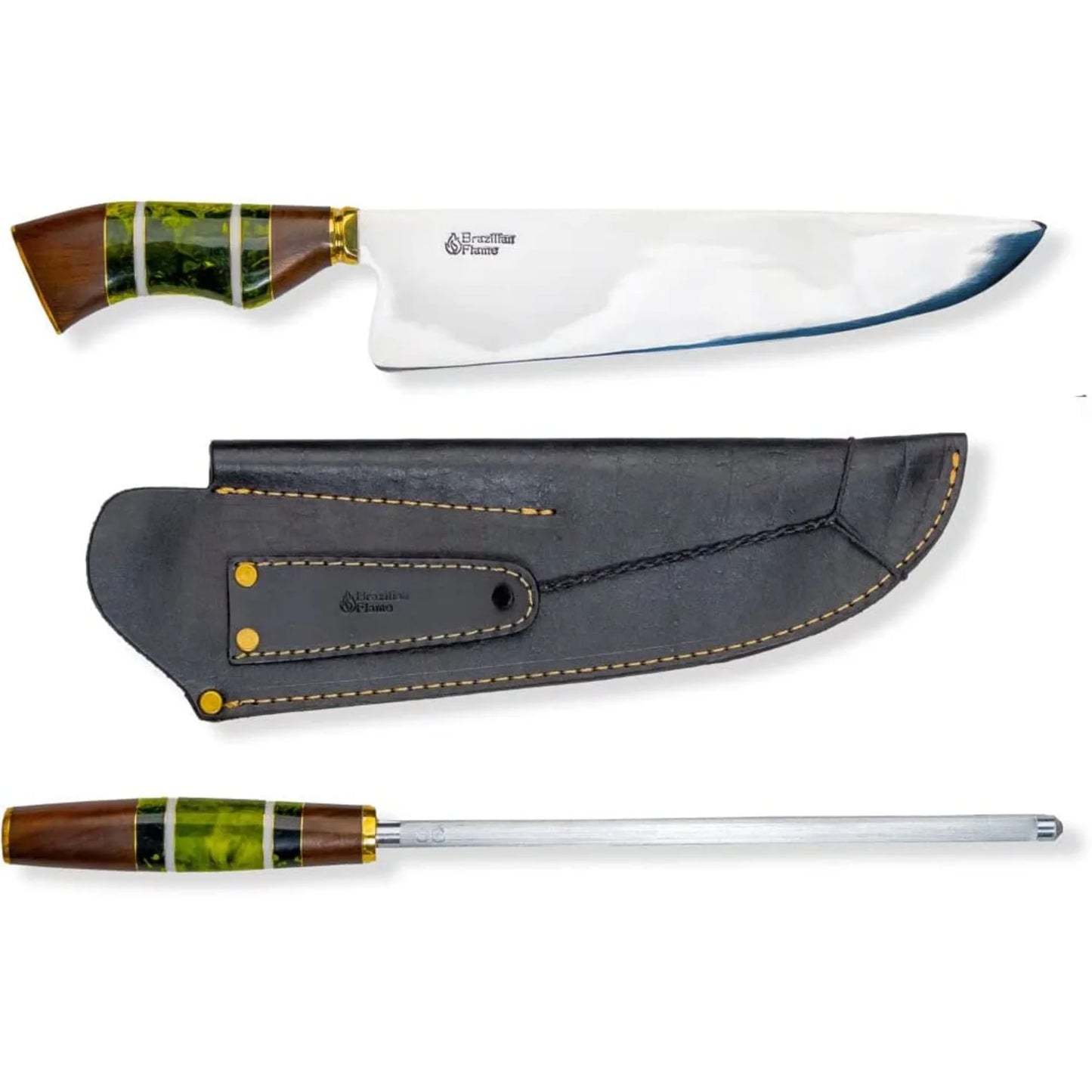 Brazilian Flame Chef's Knife - Picanha Set with Sharpener