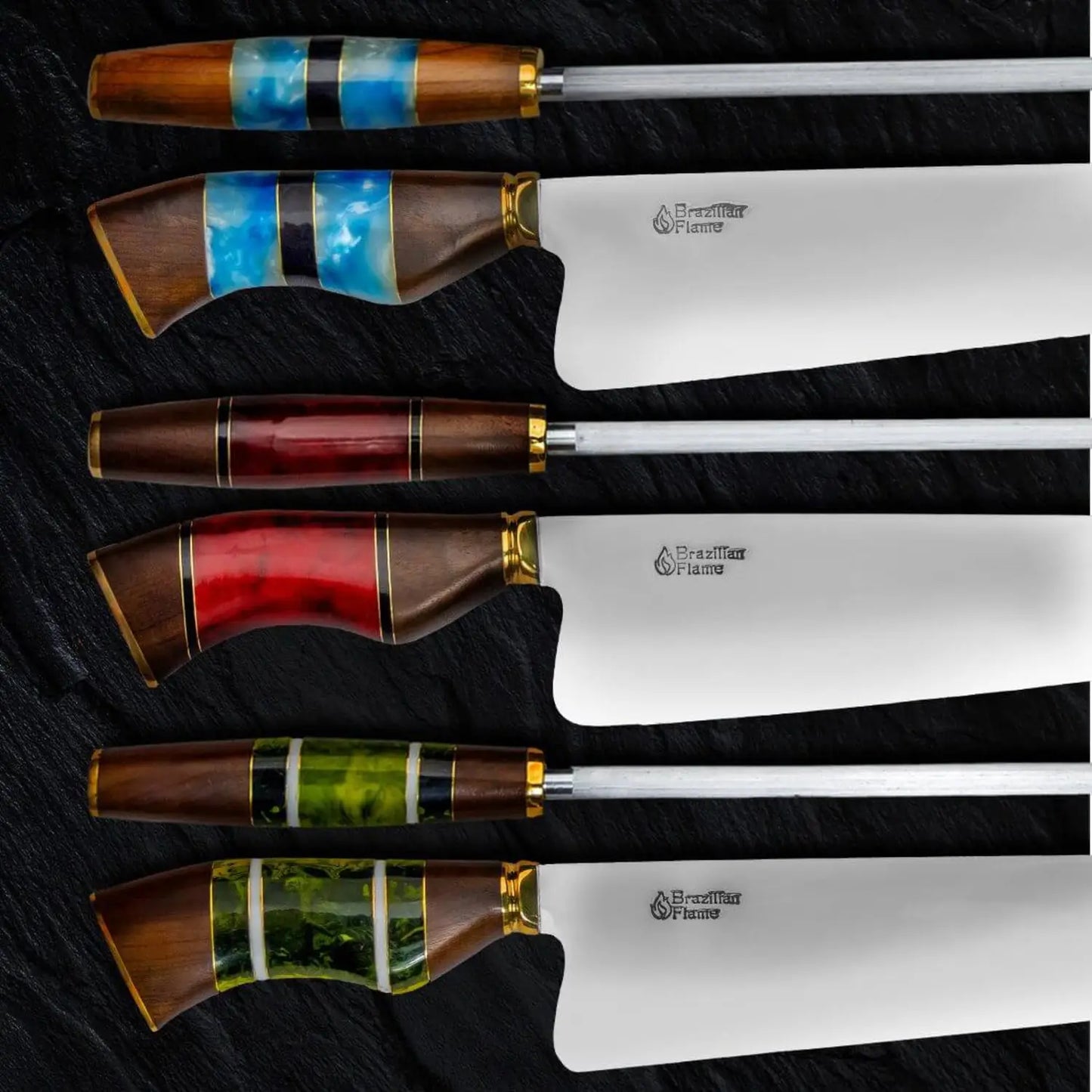 Brazilian Flame Chef's Knife - Picanha Set with Sharpener