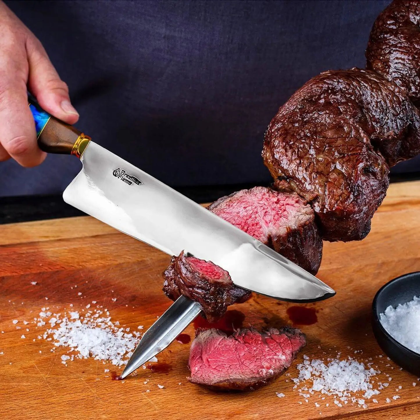 Brazilian Flame Chef's Knife - Picanha Set with Sharpener