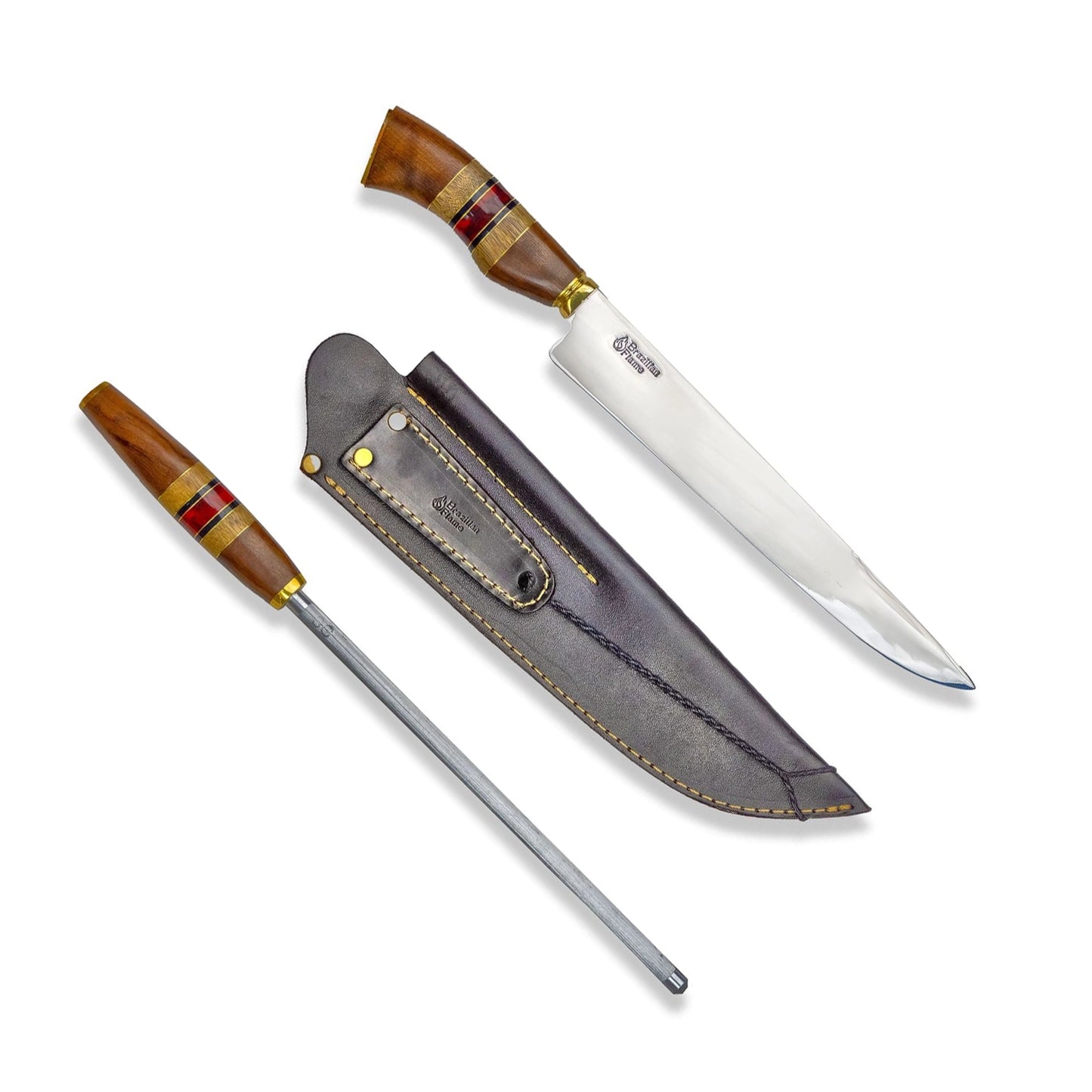 Brazilian Flame Chef's Knife -  Ribs Set with Sharpener