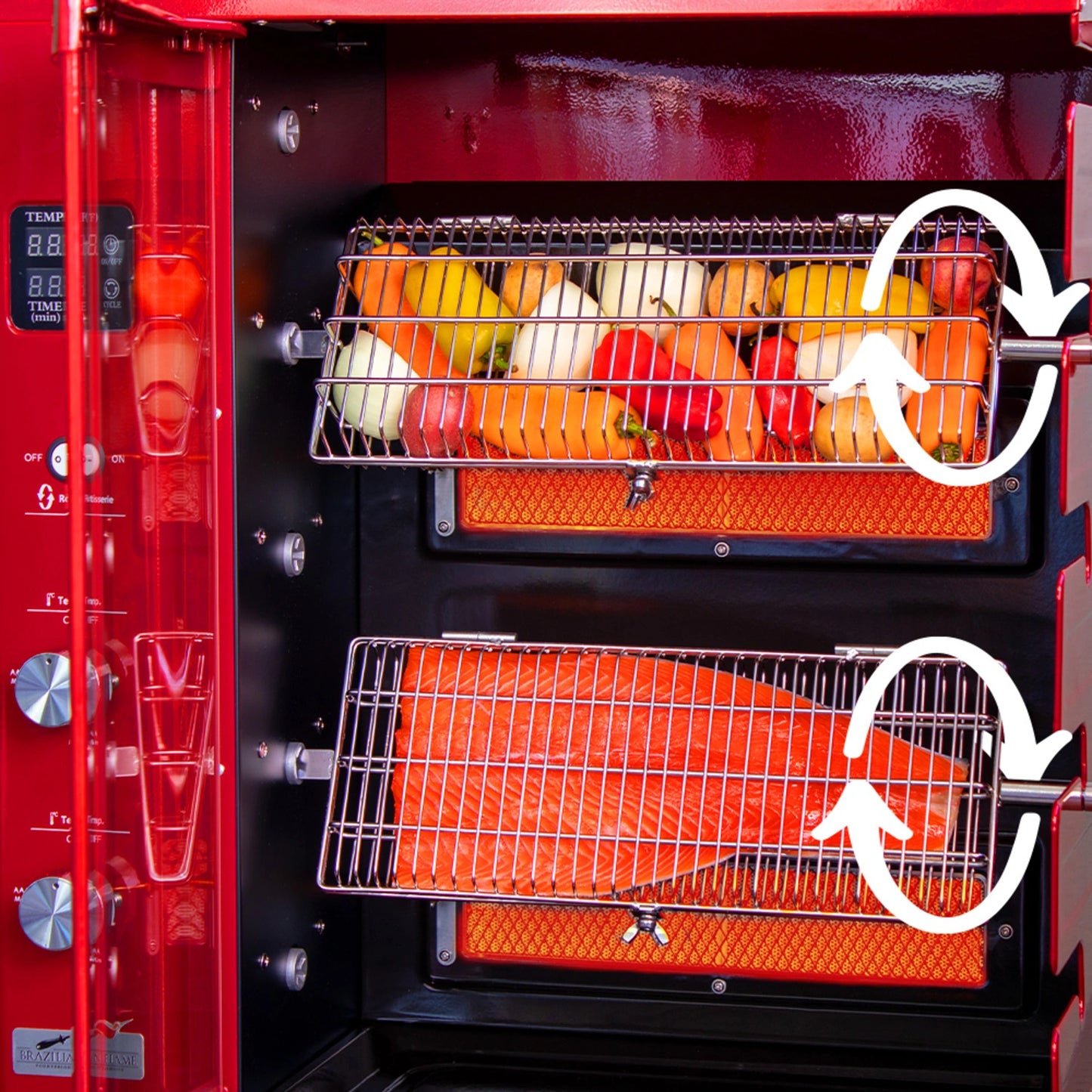 Brazilian Flame Rotisserie Grill Basket - Set