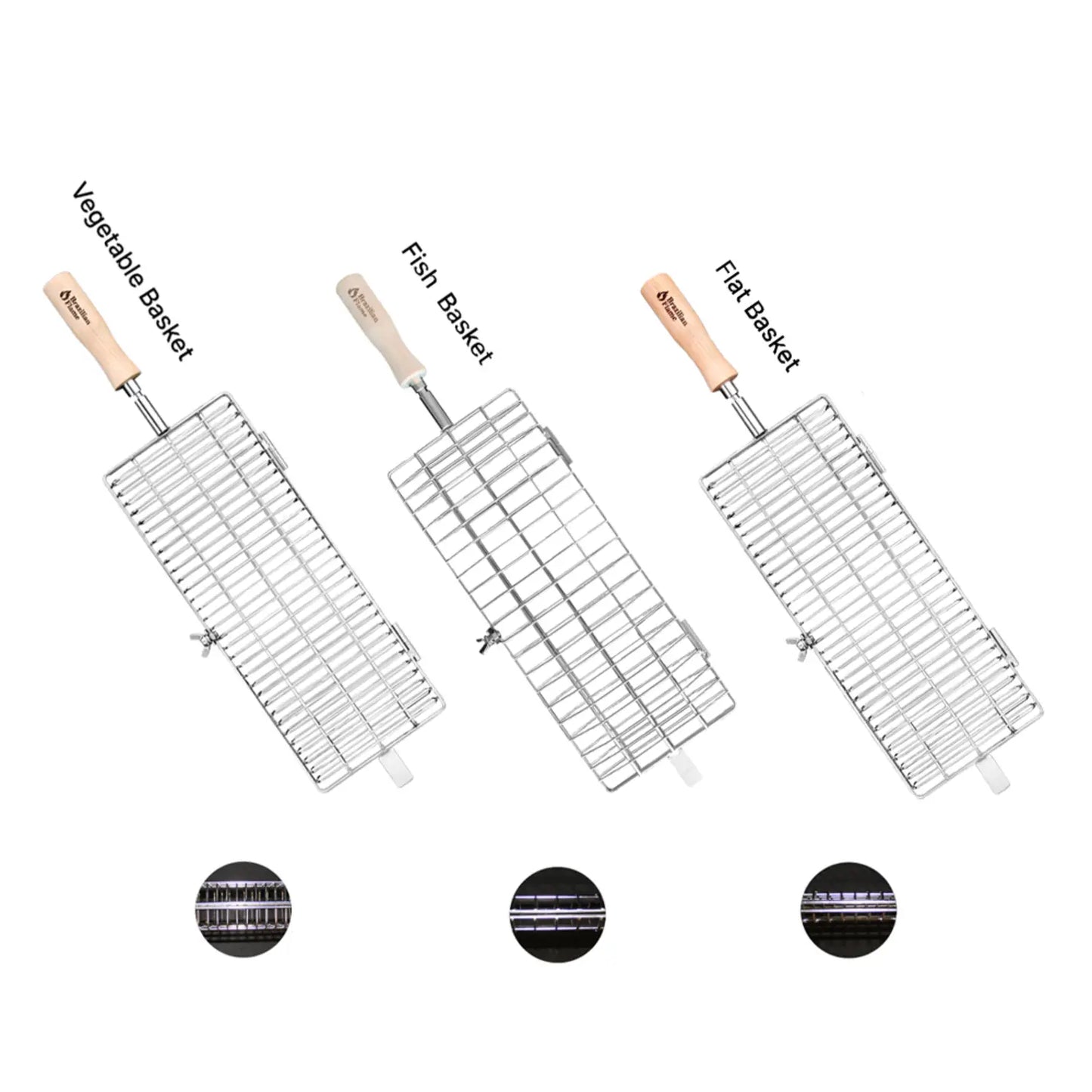 Brazilian Flame Rotisserie Grill Basket - Set