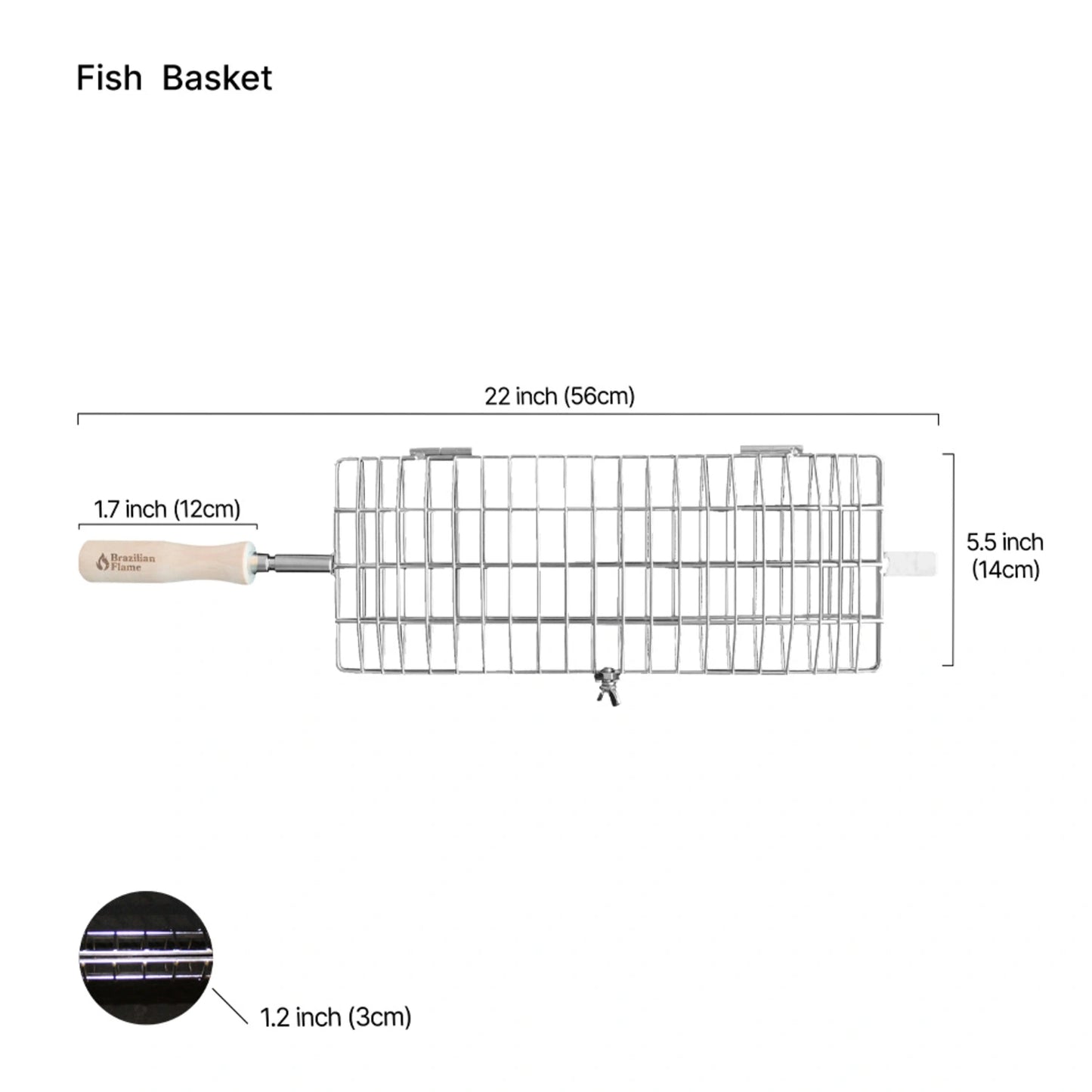 Brazilian Flame Rotisserie Grill Basket - Set