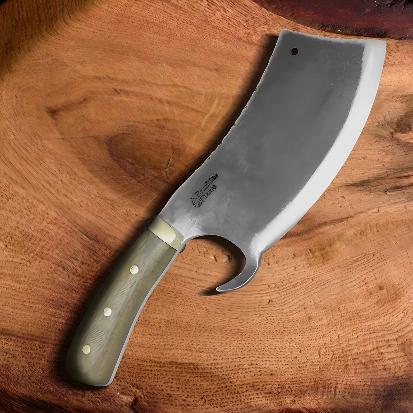 Brazilian Flame Chef's Cleaver - Rustic