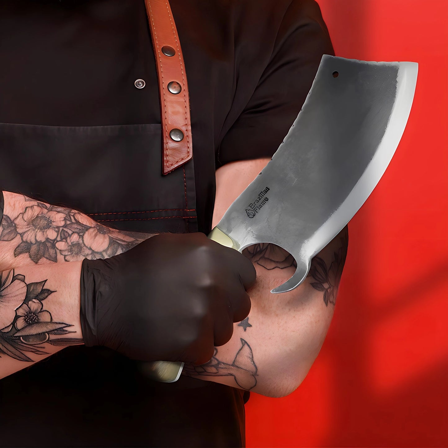 Brazilian Flame Chef's Cleaver - Rustic