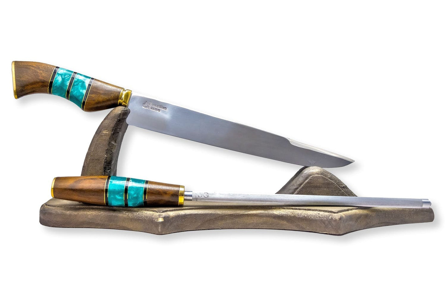 Brazilian Flame Chef's Knife - Ribs Set with Sharpener