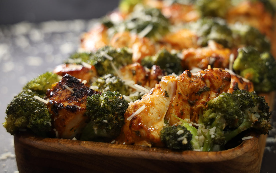 Marinated Chicken Breast With Grilled Broccoli