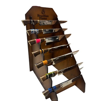 Premium Brazilian Wood Knife Stand - Display for Knives