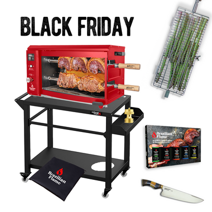 7 ITENS - $200 OFF BLACK FRIDAY SPECIAL PROMOTION - ROTISSERIE "GAS GRILL 2 SKEWERS" + ACCESSORIES COMBO