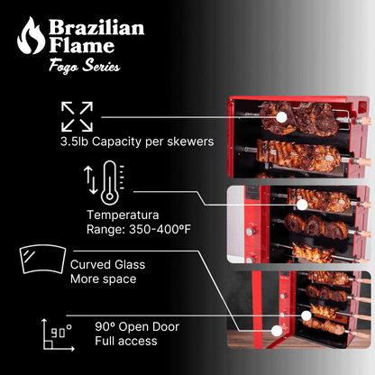FOGO SERIES Rotisserie Gas Grill w/5-Skewers by Brazilian Flame®