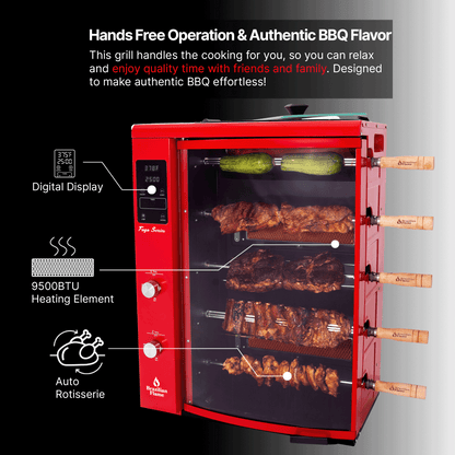 FOGO SERIES Rotisserie Gas Grill w/5-Skewers by Brazilian Flame®