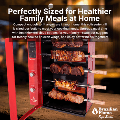 FOGO SERIES Rotisserie Gas Grill w/5-Skewers by Brazilian Flame®