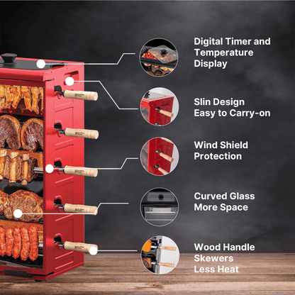 FOGO SERIES Rotisserie Gas Grill w/5-Skewers by Brazilian Flame®