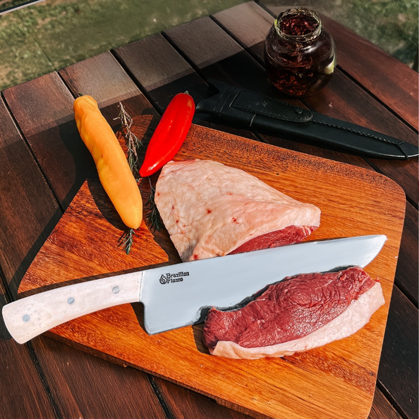 Brazilian Flame Chef's Knife - Picanha Bone Handle