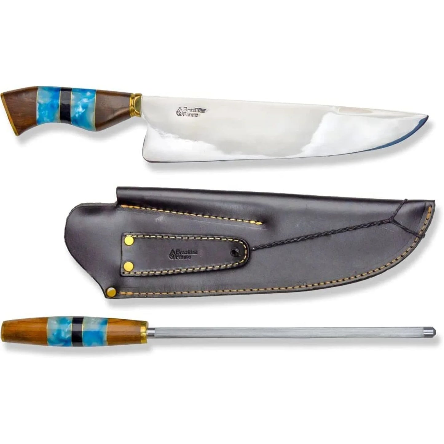 Brazilian Flame Chef's Knife - Picanha Set with Sharpener