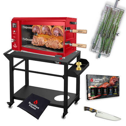 7 ITENS - $200 OFF BLACK FRIDAY SPECIAL PROMOTION - ROTISSERIE "GAS GRILL 2 SKEWERS" + ACCESSORIES COMBO