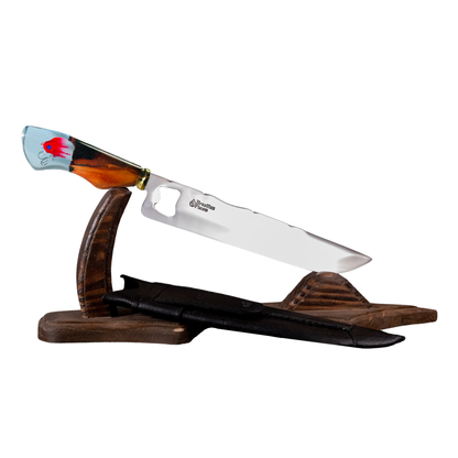 Brazilian Flame Chef's Knife - Bottle Opener Resin