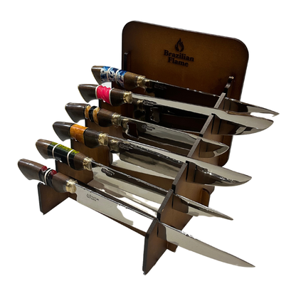 Premium Brazilian Wood Knife Stand - Display for Knives