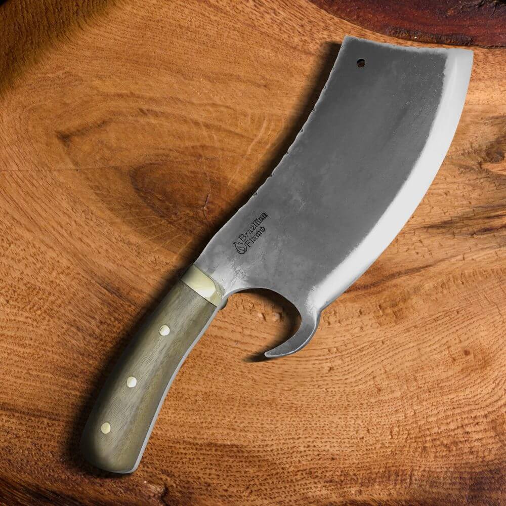 Rustic Kitchen Knife Wood Handle, Large Butchers Knife, Chef Carving Paring  Knife Steel Blade, Bread Knife Farmhouse Cutlery Food Photo Prop 
